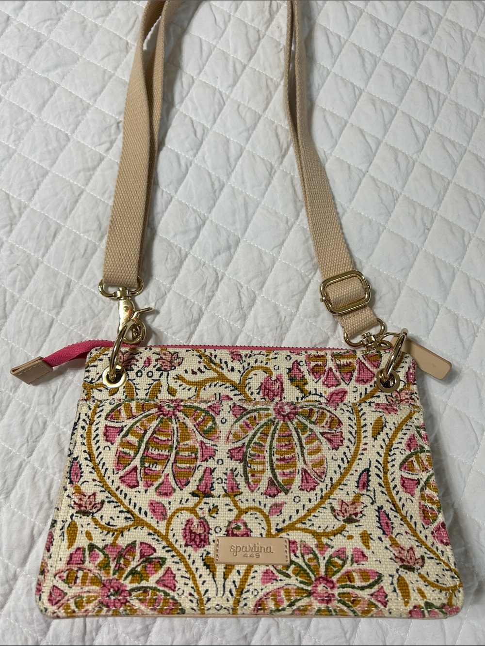 Spartina 449 Pink Floral Crossbody Bag